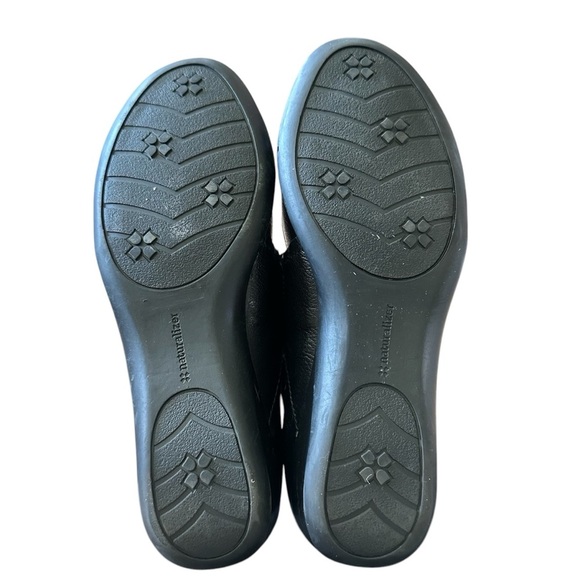 NATURALIZER ANDE Woman Shoes Black Leather Wedge Stretchy Strap Size 8.5M - Picture 7 of 11